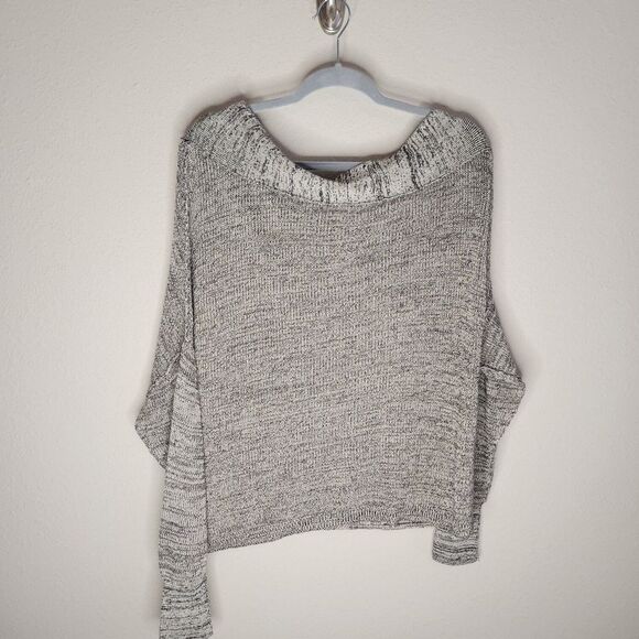 Free People Size XS Gray Flash Dance Oversized One Shoulder Sweater - Picture 8 of 11